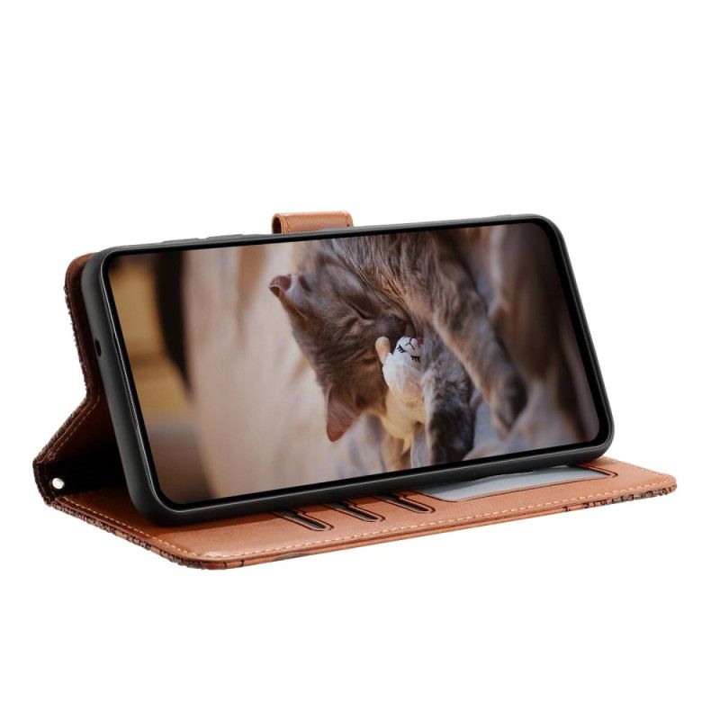 Lederhüllen Xiaomi Redmi Note 14 Pro 4g Handyhülle Katzenmotiv Mit Riemen