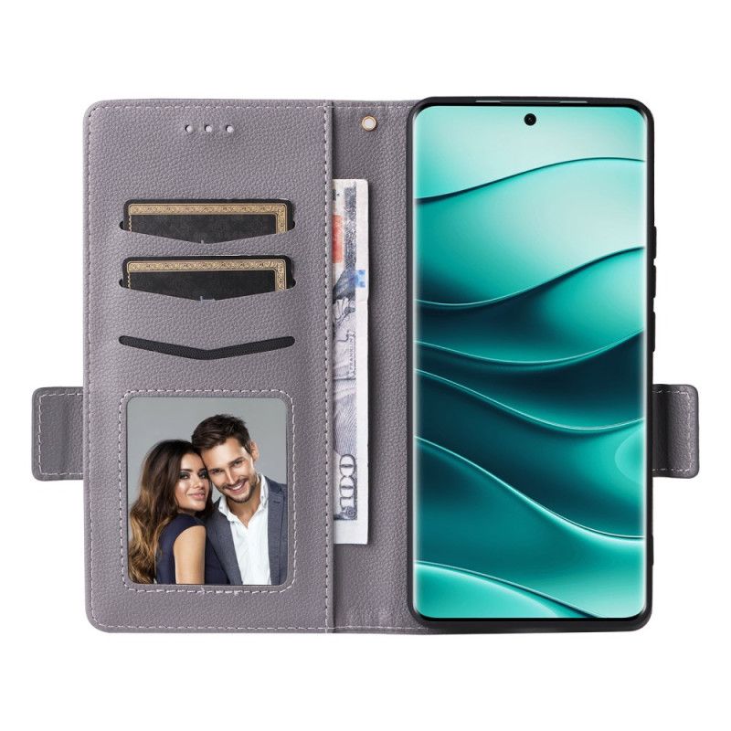 Lederhüllen Xiaomi Redmi Note 14 Pro 4g Riemen Aus Litschi-kunstleder