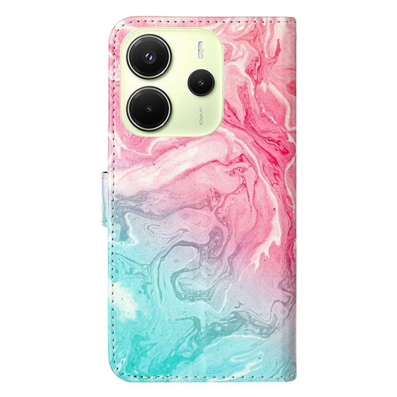 Lederhüllen Xiaomi Redmi Note 14 Pro 4g Rosa-grüner Marmor