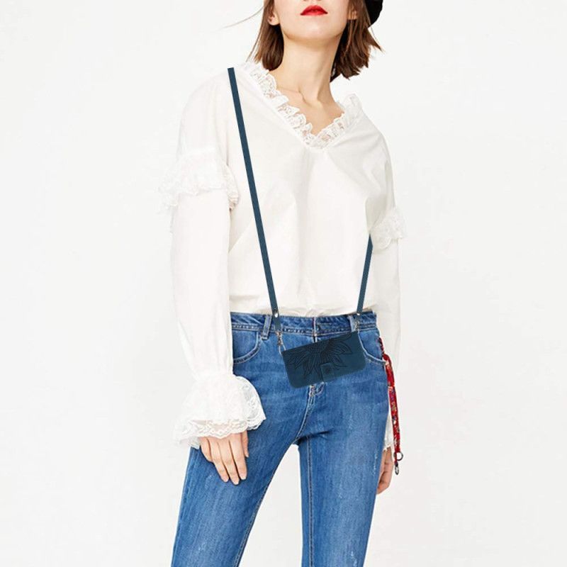 Lederhüllen Xiaomi Redmi Note 14 Pro 4g Schulterriemen Mit Sonnenblumenmuster