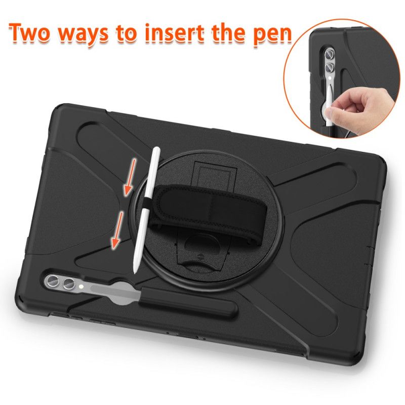 Hülle Samsung Galaxy Tab S10 Ultra Dreifacher Schutzgurt Und Ständer