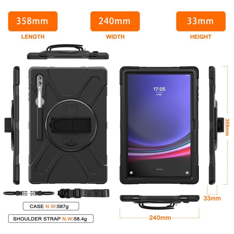 Hülle Samsung Galaxy Tab S10 Ultra Dreifacher Schutzgurt Und Ständer