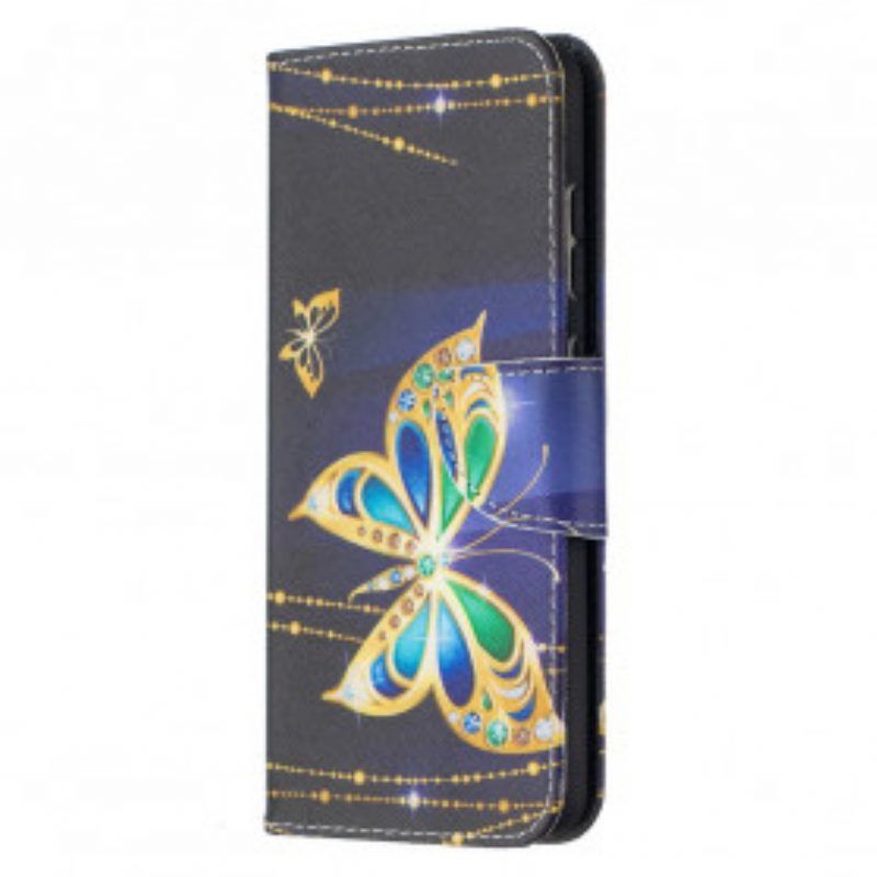 Flip Case Für Samsung Galaxy A52 4G / A52 5G / A52s 5G Goldene Schmetterlinge
