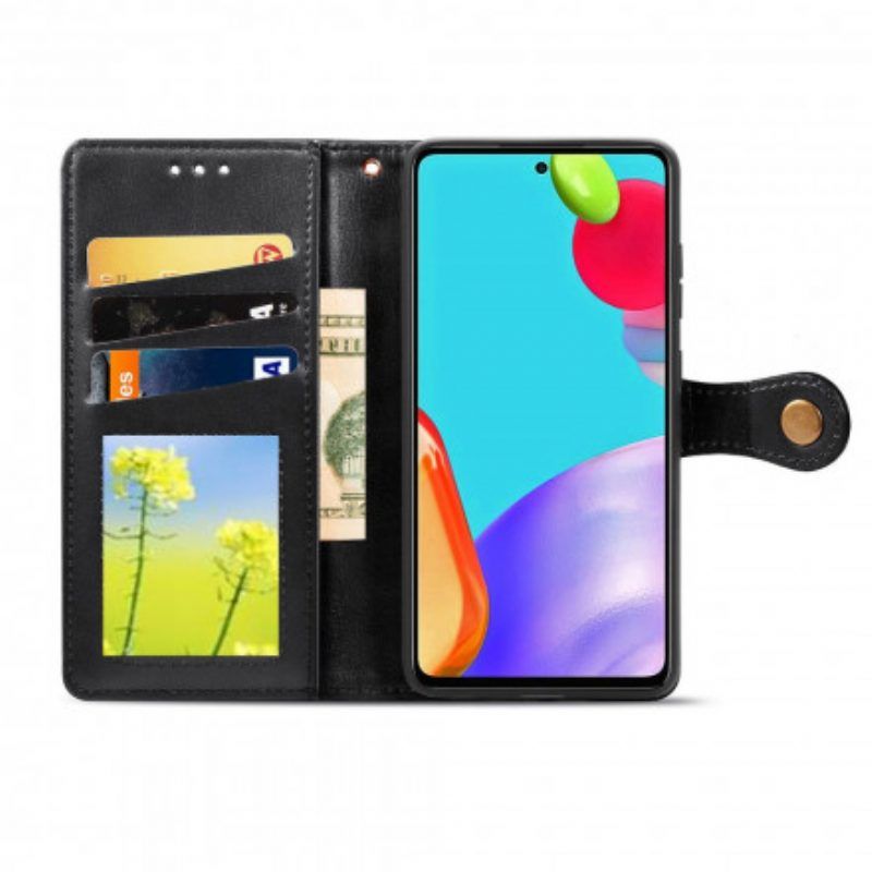 Flip Case Für Samsung Galaxy A52 4G / A52 5G / A52s 5G Kunstleder Und Vintage-verschluss