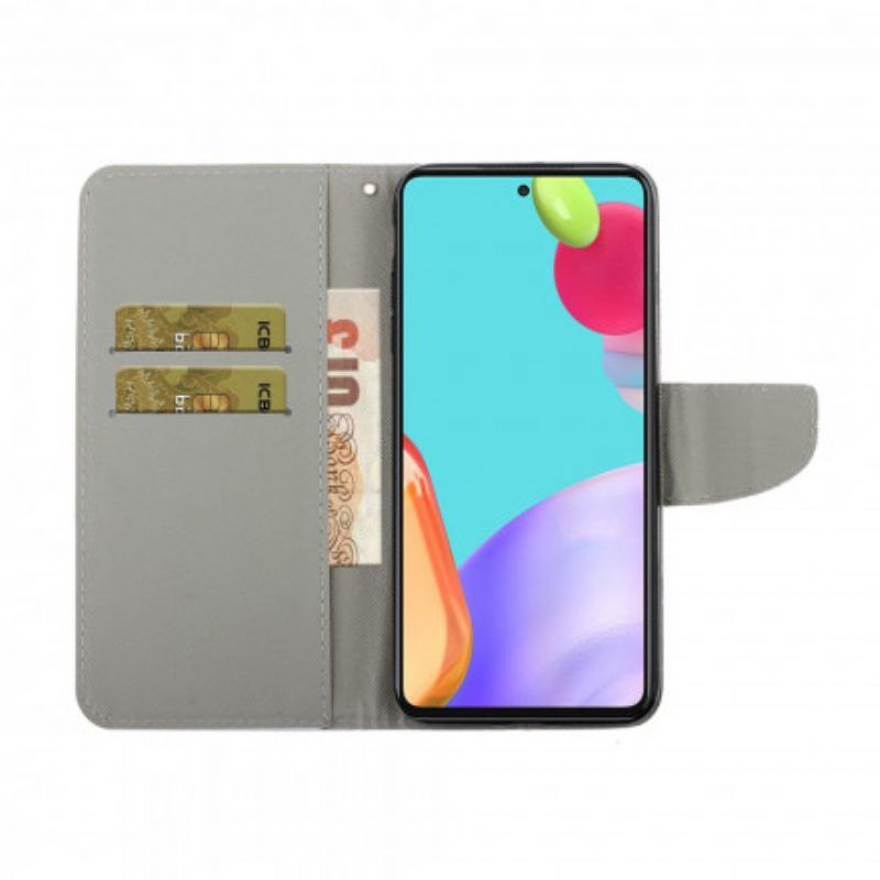 Flip Case Für Samsung Galaxy A52 4G / A52 5G / A52s 5G Mit Kordel Variationen Von Schmetterlingsriemen