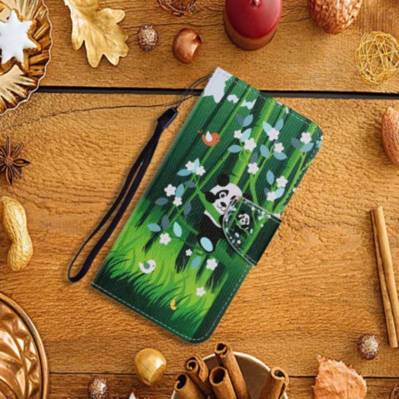 Flip Case Für Samsung Galaxy A52 4G / A52 5G / A52s 5G Panda-spaziergang