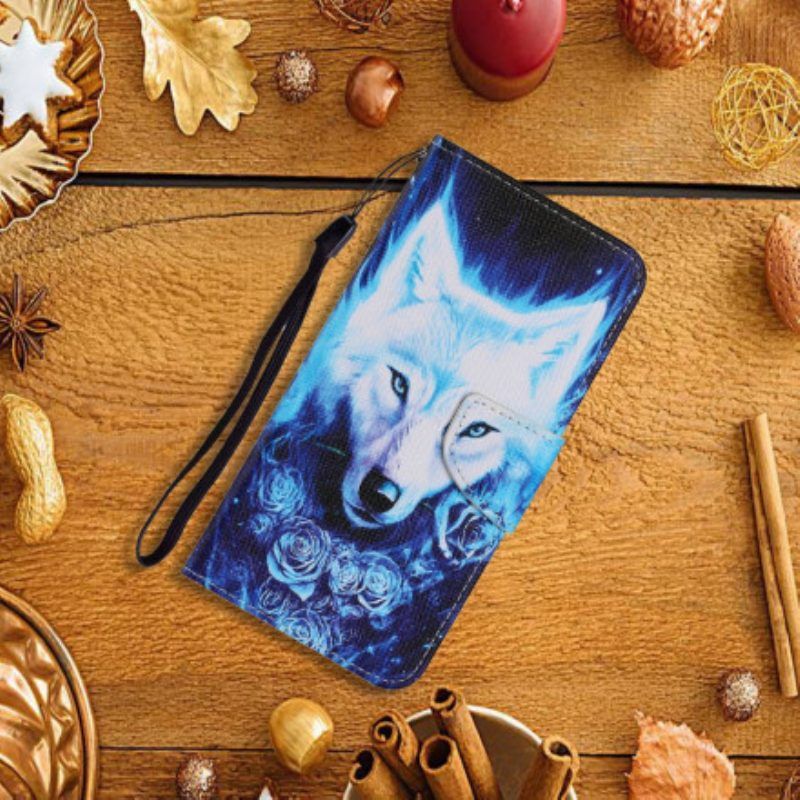 Flip Case Für Samsung Galaxy A52 4G / A52 5G / A52s 5G Weißer Wolf