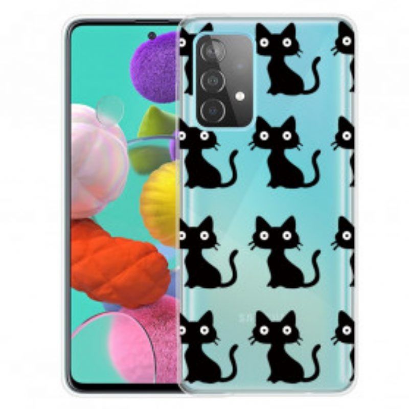 Handyhülle Für Samsung Galaxy A52 4G / A52 5G / A52s 5G Mehrere Schwarze Katzen