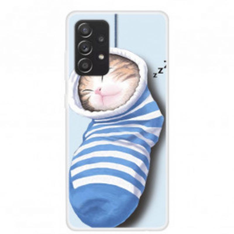 Hülle Für Samsung Galaxy A52 4G / A52 5G / A52s 5G Schlafendes Kätzchen