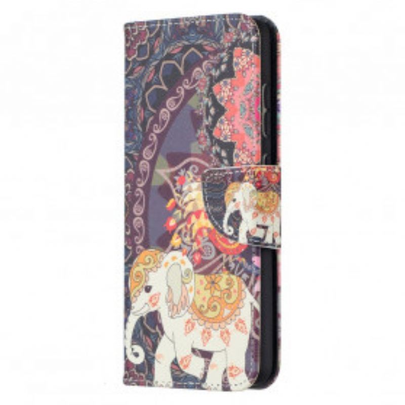 Lederhüllen Für Samsung Galaxy A52 4G / A52 5G / A52s 5G Ethnische Elefanten-mandala