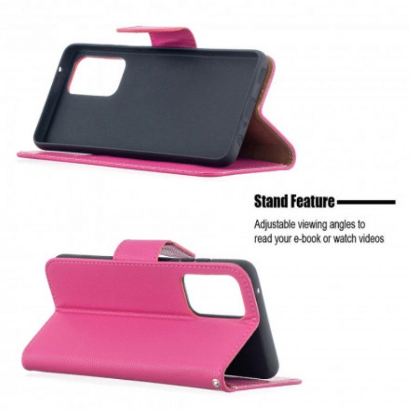 Lederhüllen Für Samsung Galaxy A52 4G / A52 5G / A52s 5G Flip Case Lychee Rabat Oblique