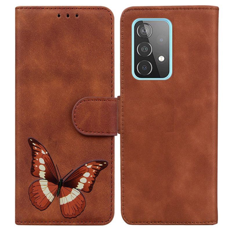 Lederhüllen Für Samsung Galaxy A52 4G / A52 5G / A52s 5G Hautberührender Schmetterling