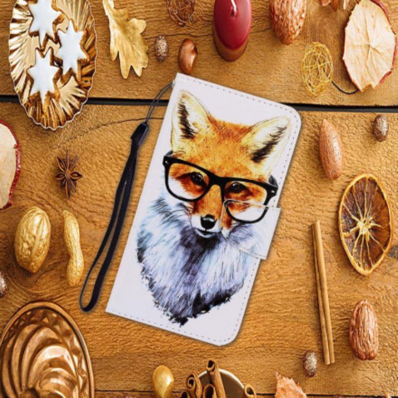 Lederhüllen Für Samsung Galaxy A52 4G / A52 5G / A52s 5G Mit Kordel Brainy Fox Mit Riemen