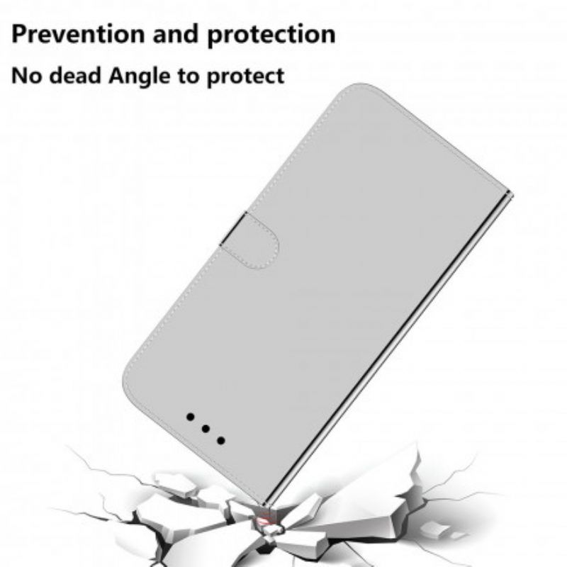 Lederhüllen Für Samsung Galaxy A52 4G / A52 5G / A52s 5G Spiegelabdeckung Aus Kunstleder