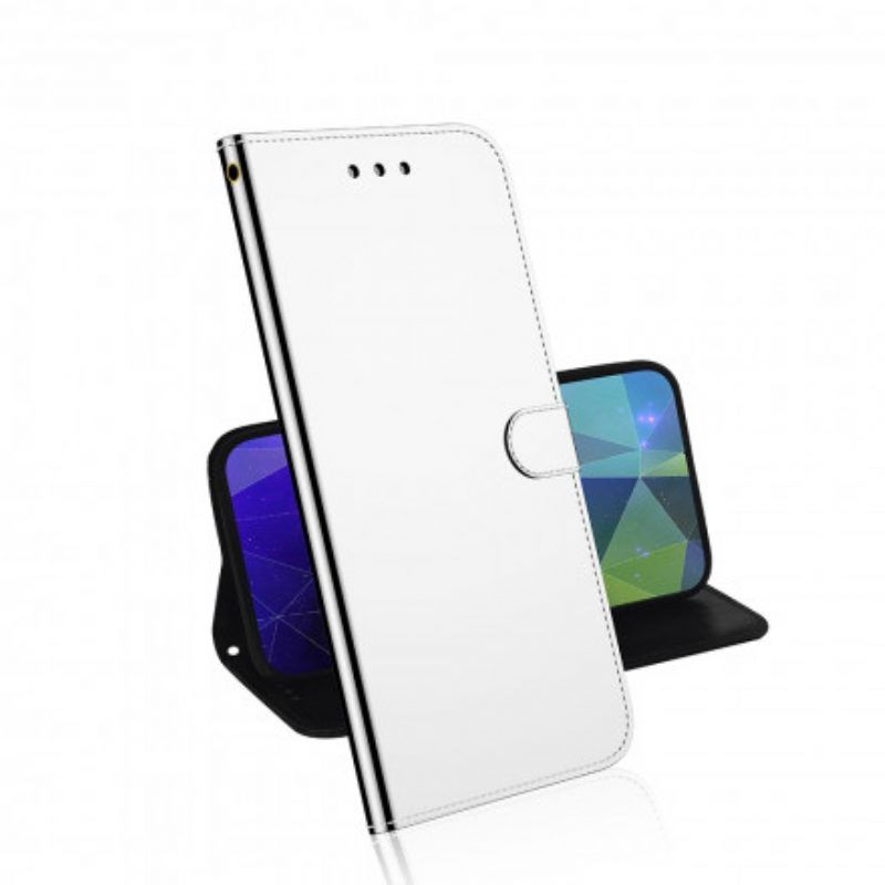 Lederhüllen Für Samsung Galaxy A52 4G / A52 5G / A52s 5G Spiegelabdeckung Aus Kunstleder