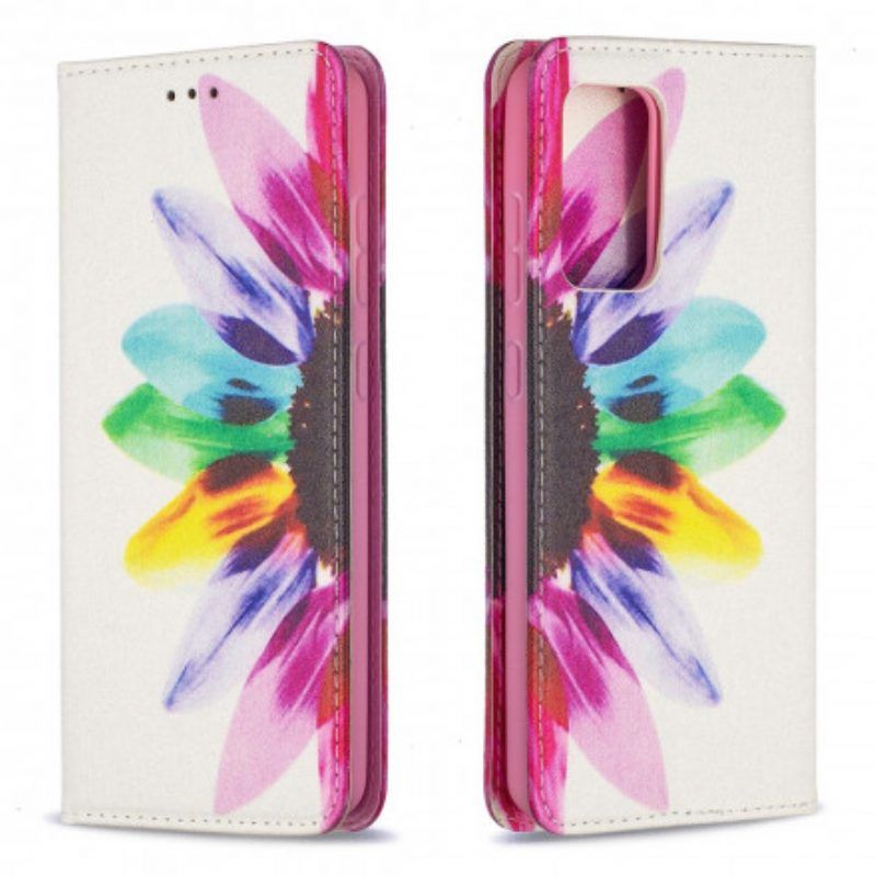 Schutzhülle Für Samsung Galaxy A52 4G / A52 5G / A52s 5G Flip Case Aquarellblume