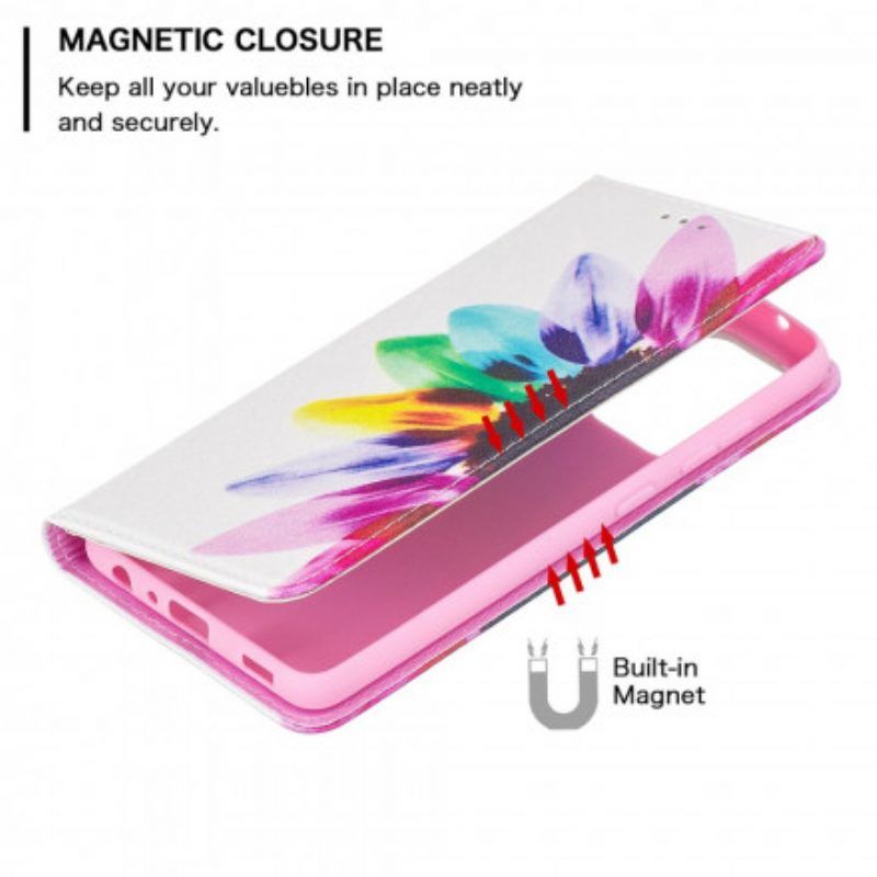 Schutzhülle Für Samsung Galaxy A52 4G / A52 5G / A52s 5G Flip Case Aquarellblume