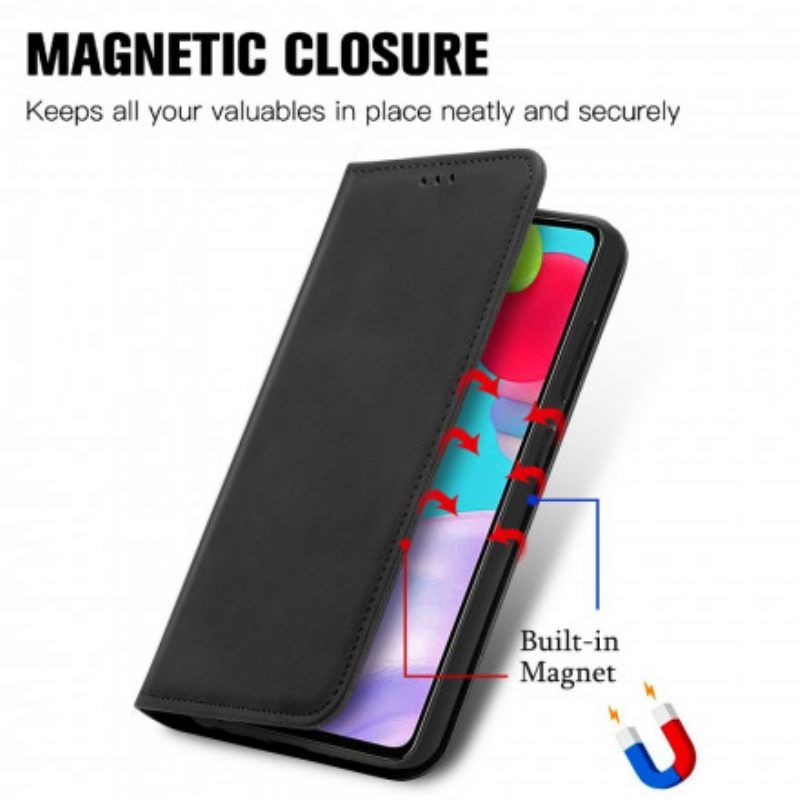 Schutzhülle Für Samsung Galaxy A52 4G / A52 5G / A52s 5G Flip Case Schicker Ledereffekt