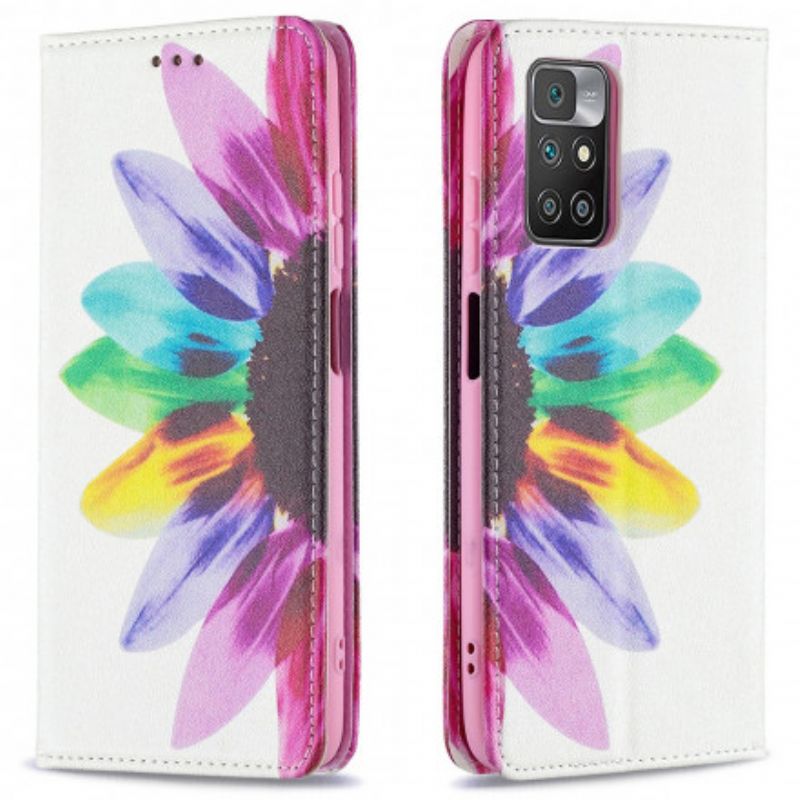 Flip Case Für Xiaomi Redmi 10 Blumenaquarell