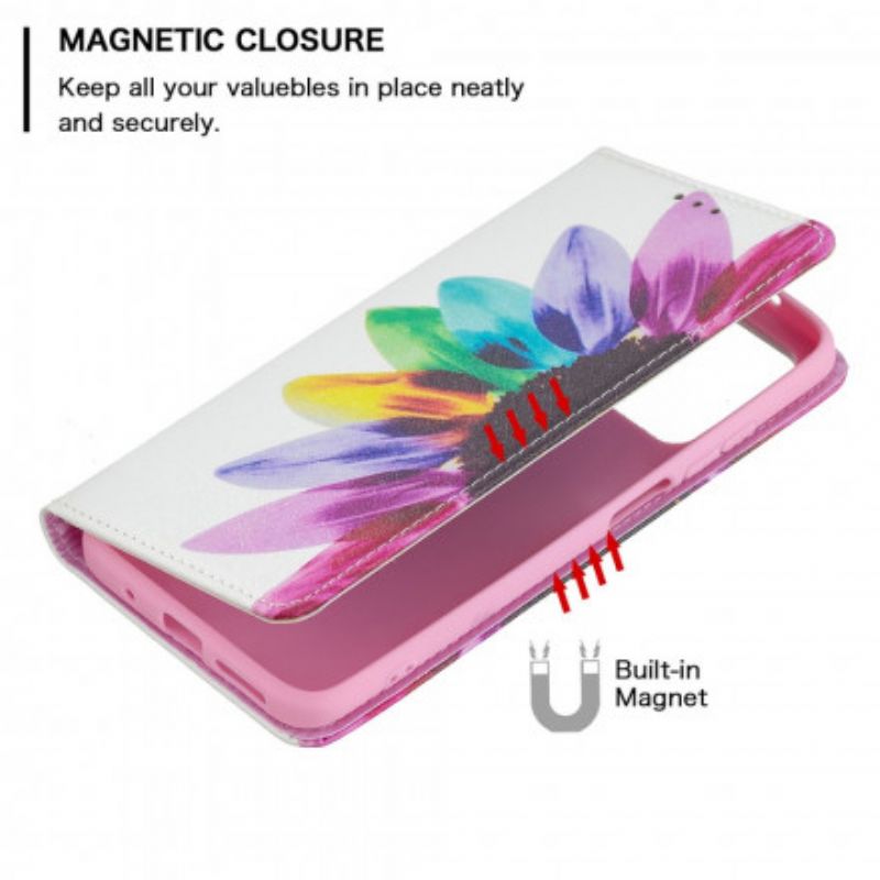 Flip Case Für Xiaomi Redmi 10 Blumenaquarell