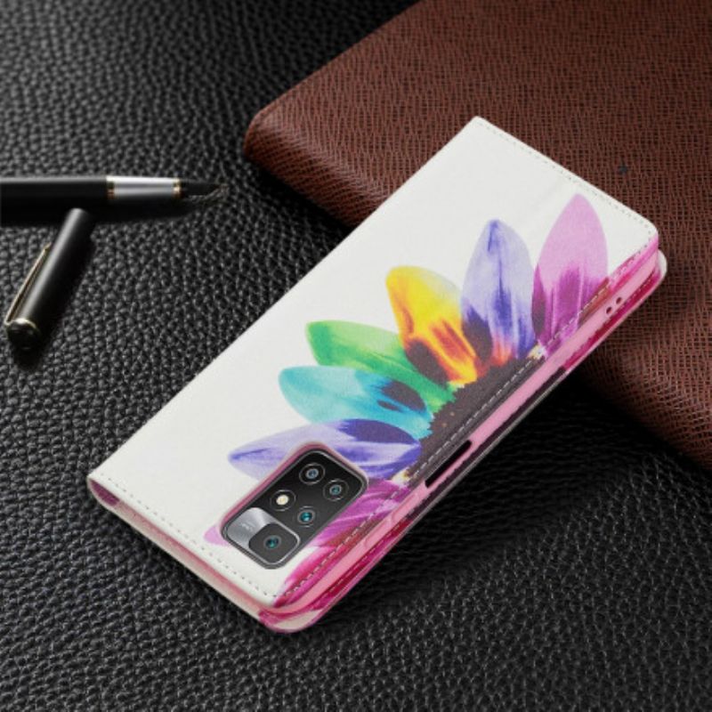 Flip Case Für Xiaomi Redmi 10 Blumenaquarell