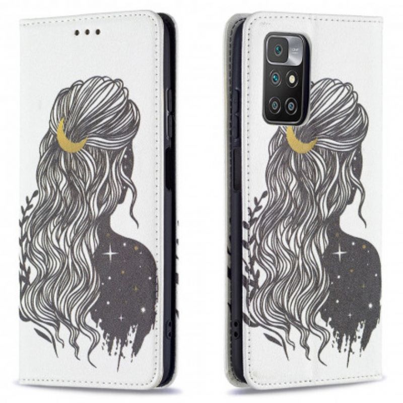 Flip Case Für Xiaomi Redmi 10 Schönes Haar