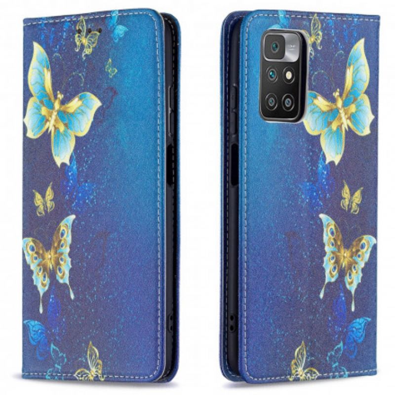 Flip Case Xiaomi Redmi 10 Bunte Schmetterlinge