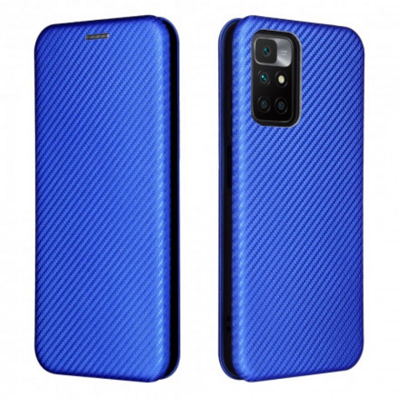 Flip Case Xiaomi Redmi 10 Farbiges Carbon-silikon