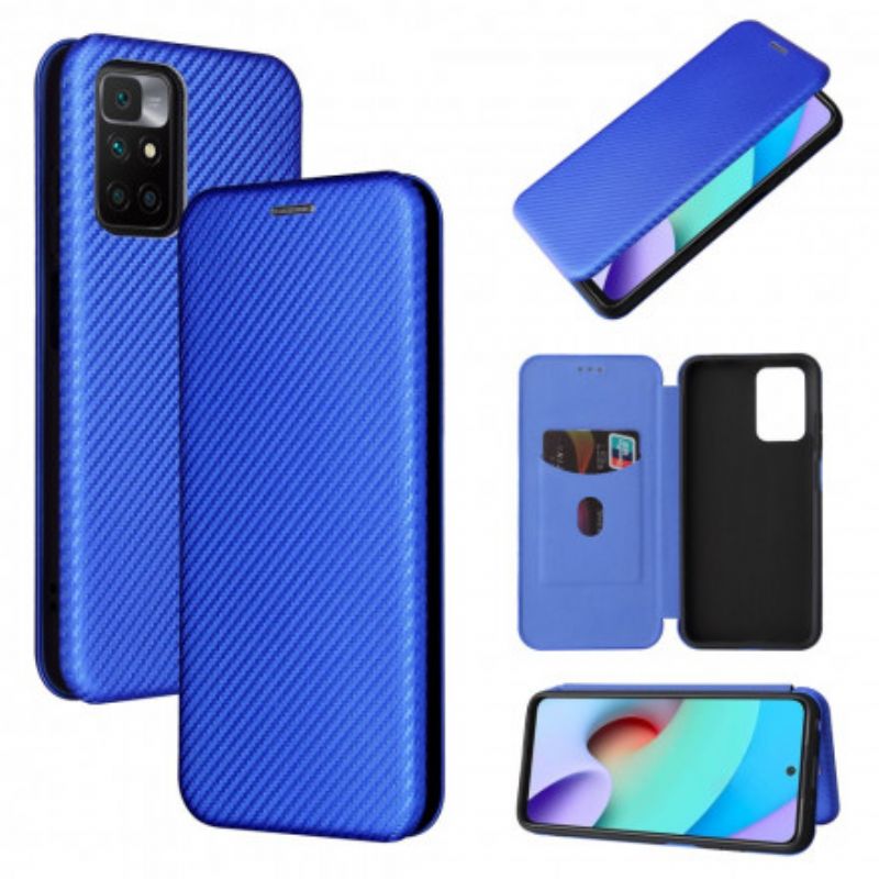 Flip Case Xiaomi Redmi 10 Farbiges Carbon-silikon