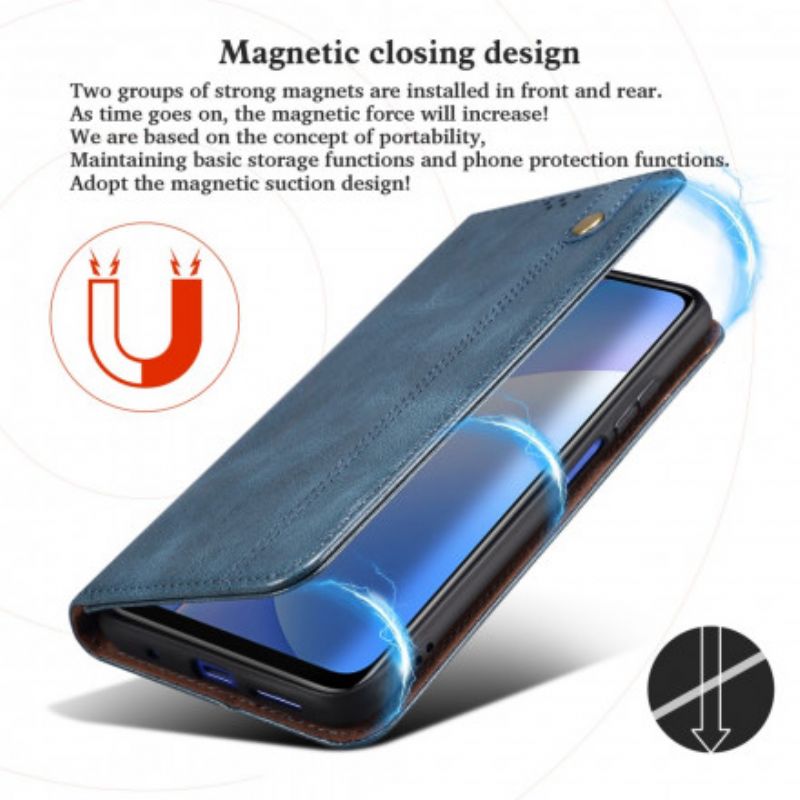 Flip Case Xiaomi Redmi 10 Gewachstes Kunstleder