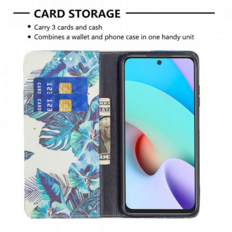 Flip Case Xiaomi Redmi 10 Handyhülle Blätter
