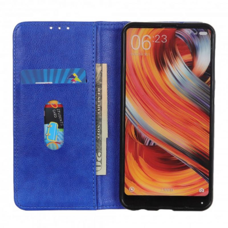 Flip Case Xiaomi Redmi 10 Handyhülle Elegance Spaltleder Litschi
