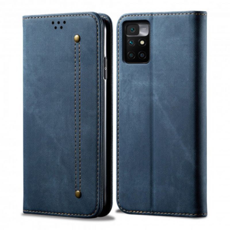 Flip Case Xiaomi Redmi 10 Handyhülle Jeansstoff