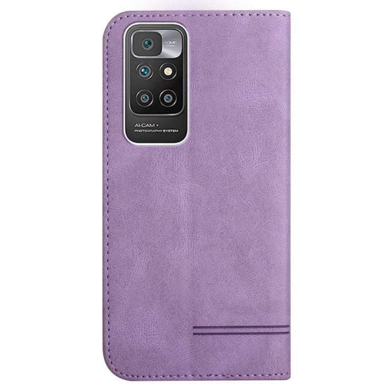 Flip Case Xiaomi Redmi 10 Linienmuster In Lederoptik