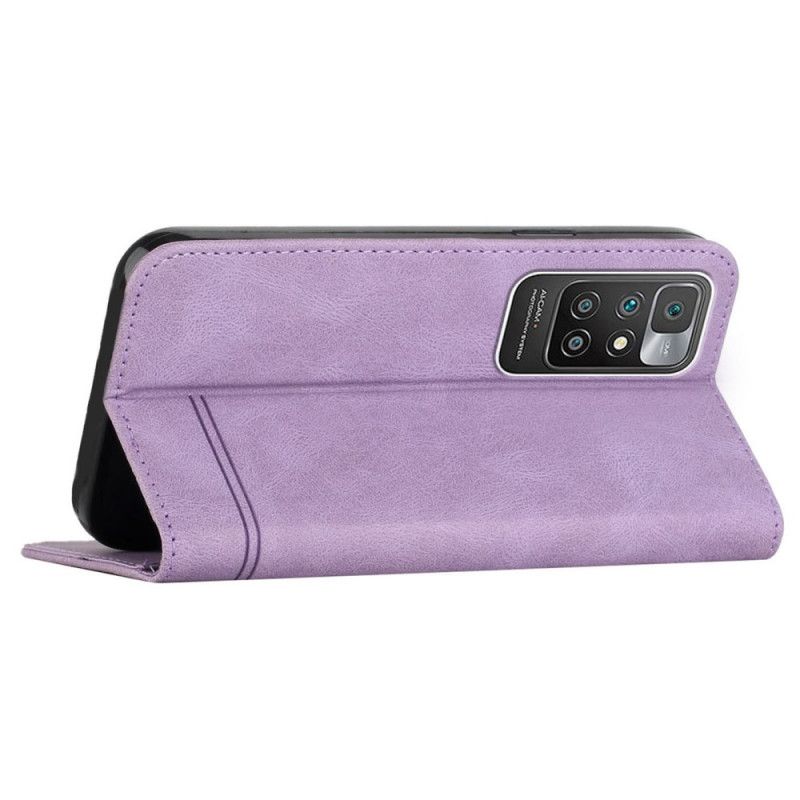 Flip Case Xiaomi Redmi 10 Linienmuster In Lederoptik