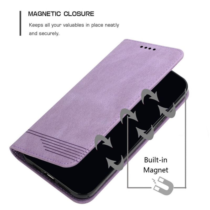Flip Case Xiaomi Redmi 10 Linienmuster In Lederoptik