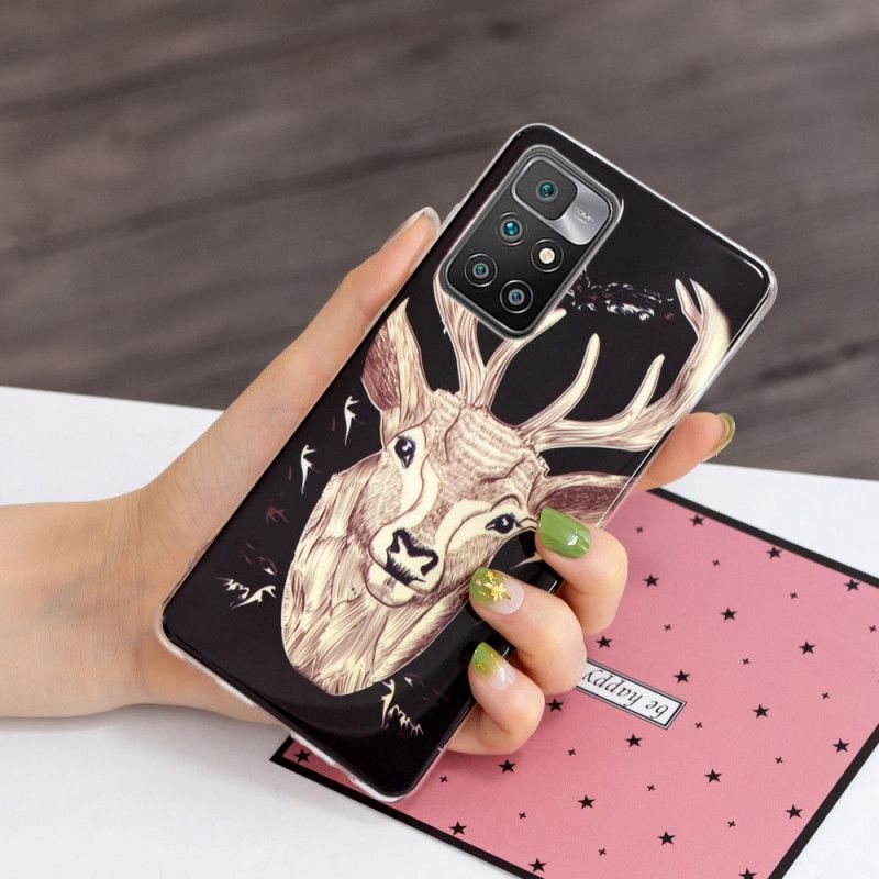 Hülle Für Xiaomi Redmi 10 Majestätischer Fluoreszierender Hirsch