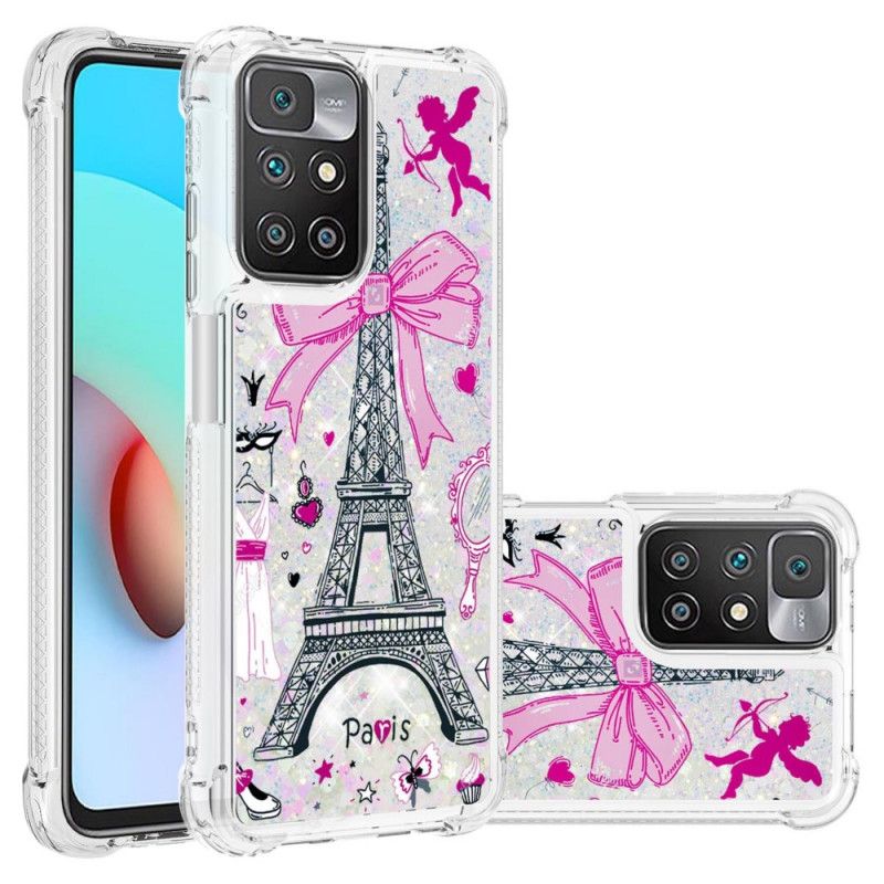 Hülle Xiaomi Redmi 10 Der Eiffelturm Pailletten