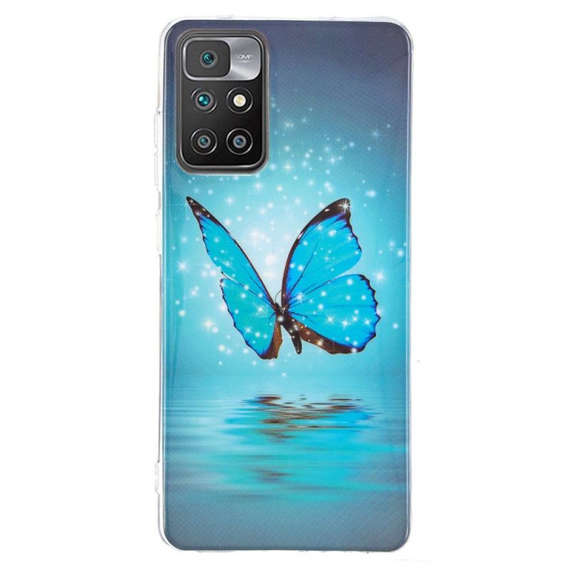 Hülle Xiaomi Redmi 10 Fluoreszierender Blauer Schmetterling