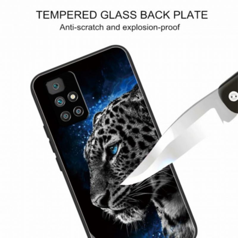 Hülle Xiaomi Redmi 10 Handyhülle Katzengesicht Aus Gehärtetem Glas