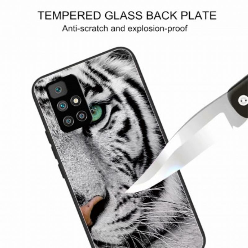 Hülle Xiaomi Redmi 10 Tiger Aus Gehärtetem Glas