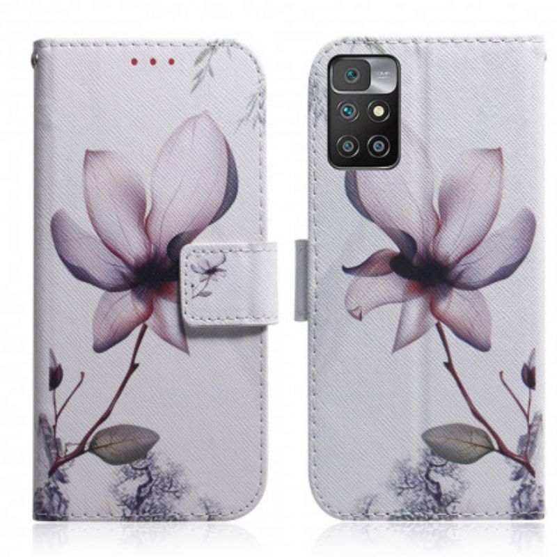 Lederhüllen Xiaomi Redmi 10 Alte Rosa Blume