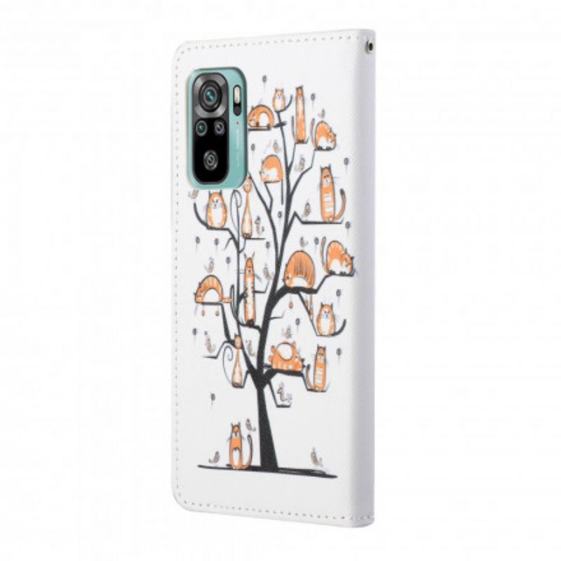Lederhüllen Xiaomi Redmi 10 Funky Cats Riemchen