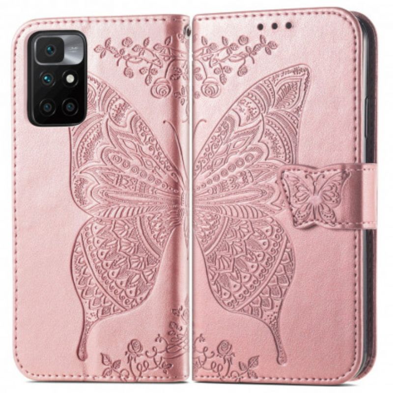 Lederhüllen Xiaomi Redmi 10 Halbe Schmetterlinge