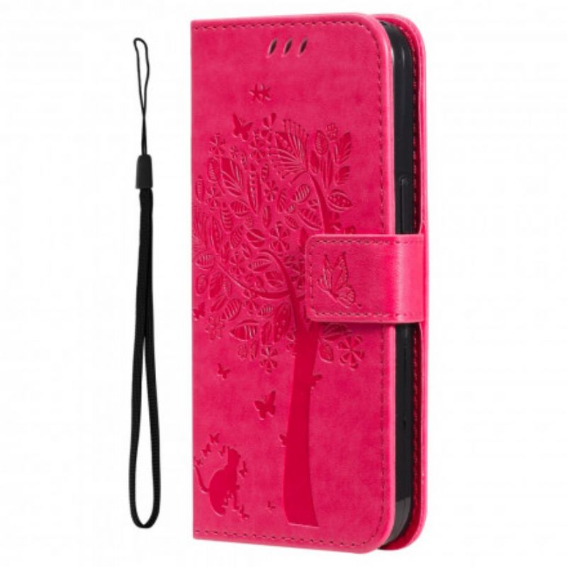 Lederhüllen Xiaomi Redmi 10 Handyhülle Baum Und Tanga Katze