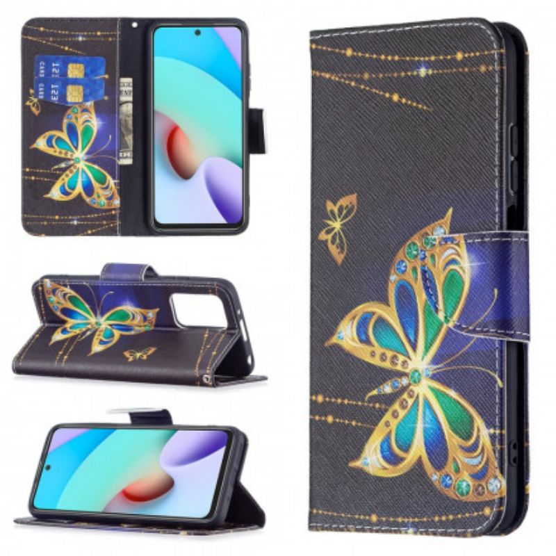 Lederhüllen Xiaomi Redmi 10 Handyhülle Kostbare Schmetterlinge