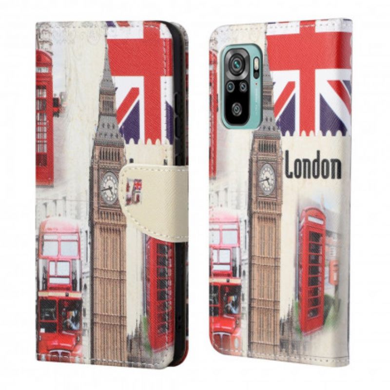 Lederhüllen Xiaomi Redmi 10 Handyhülle Londoner Leben