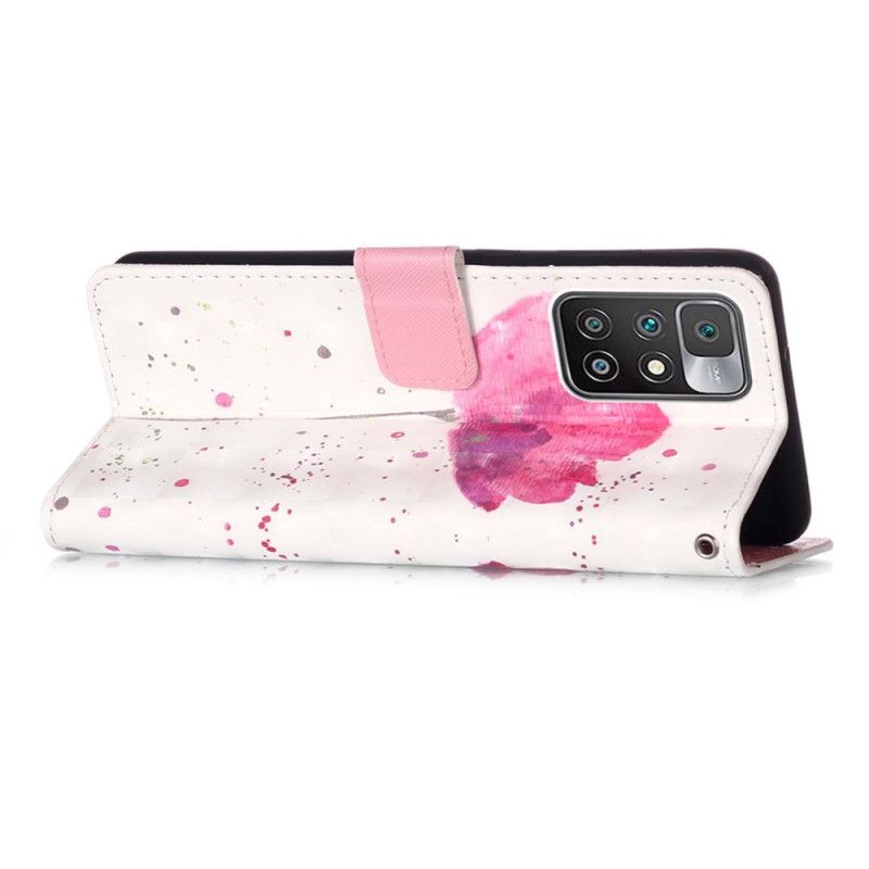 Lederhüllen Xiaomi Redmi 10 Handyhülle Mohn Aquarell