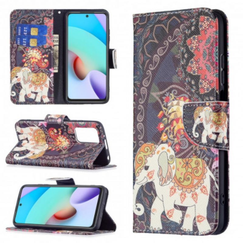 Lederhüllen Xiaomi Redmi 10 Indische Elefanten