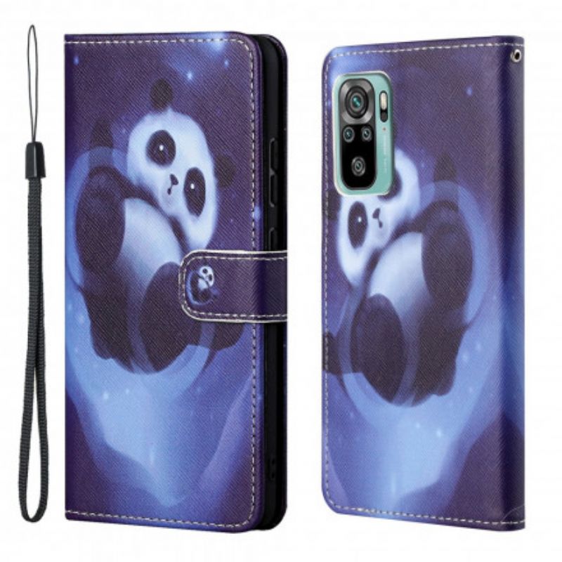 Lederhüllen Xiaomi Redmi 10 Panda Space Riemchen